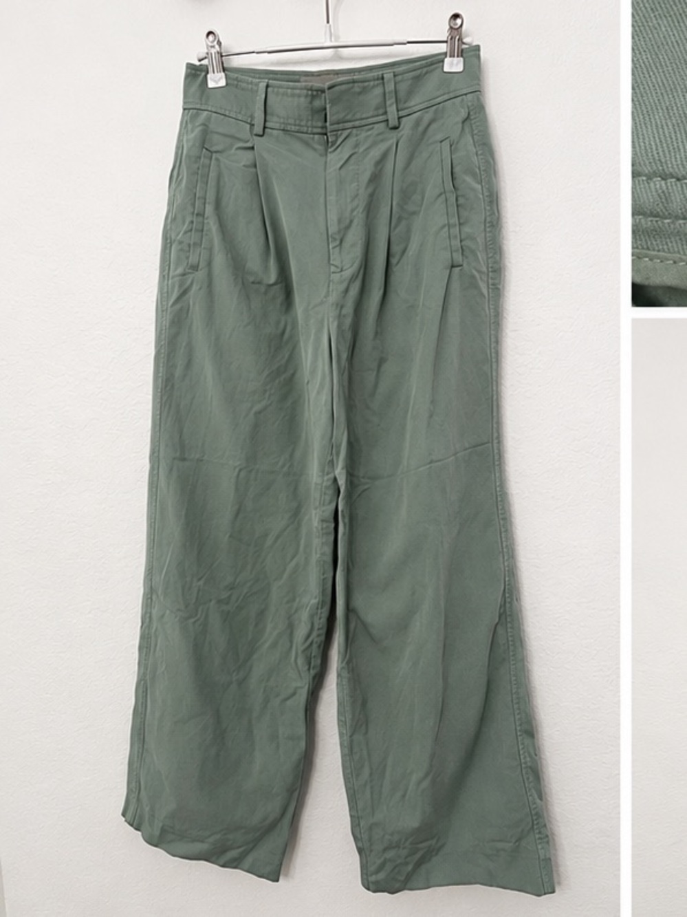 Everlane Wide Leg Trouser Pants Sage Green Size 0S